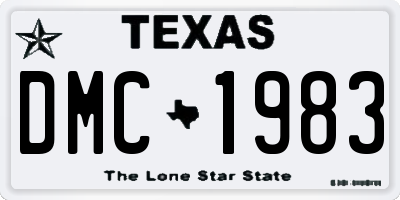 TX license plate DMC1983