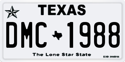 TX license plate DMC1988