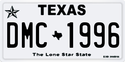 TX license plate DMC1996