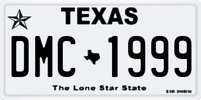 TX license plate DMC1999