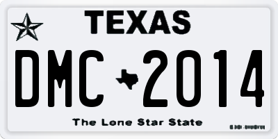 TX license plate DMC2014