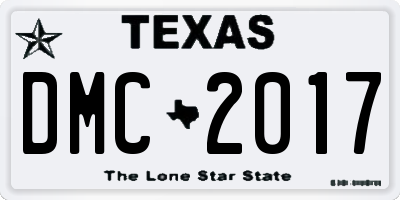 TX license plate DMC2017