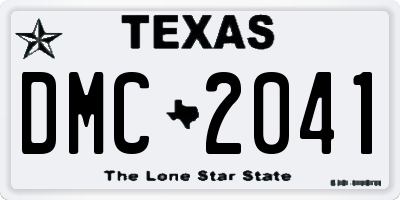 TX license plate DMC2041