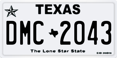 TX license plate DMC2043