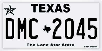 TX license plate DMC2045