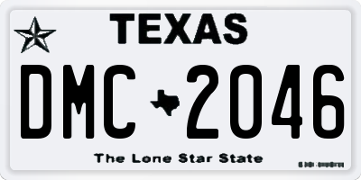 TX license plate DMC2046