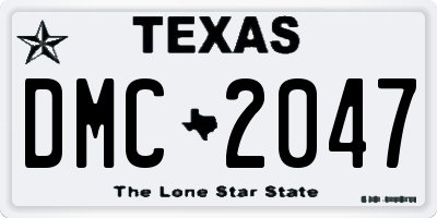 TX license plate DMC2047