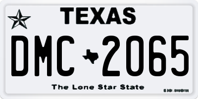 TX license plate DMC2065