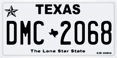 TX license plate DMC2068