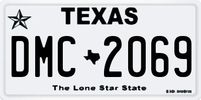 TX license plate DMC2069