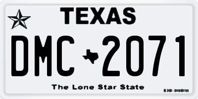 TX license plate DMC2071