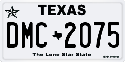TX license plate DMC2075