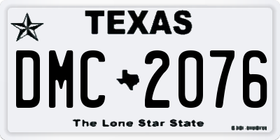 TX license plate DMC2076