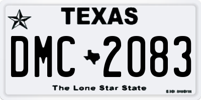 TX license plate DMC2083
