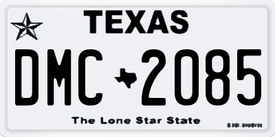 TX license plate DMC2085