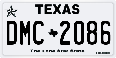 TX license plate DMC2086