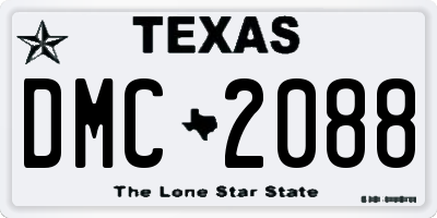 TX license plate DMC2088