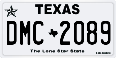TX license plate DMC2089