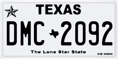 TX license plate DMC2092