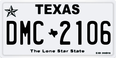 TX license plate DMC2106