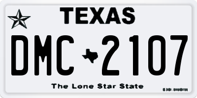 TX license plate DMC2107