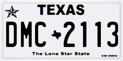 TX license plate DMC2113