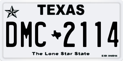 TX license plate DMC2114