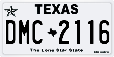 TX license plate DMC2116