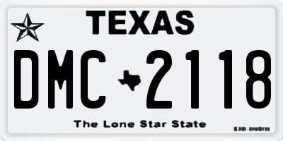TX license plate DMC2118