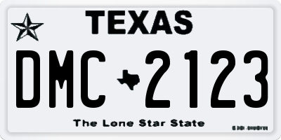 TX license plate DMC2123