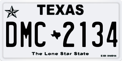TX license plate DMC2134
