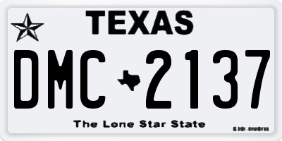 TX license plate DMC2137