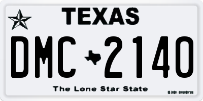 TX license plate DMC2140
