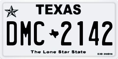 TX license plate DMC2142