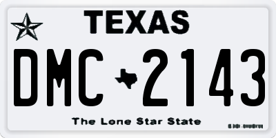 TX license plate DMC2143