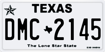 TX license plate DMC2145