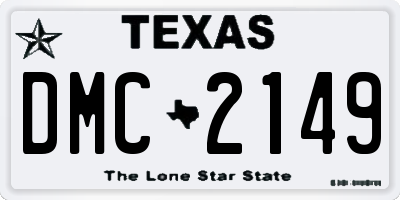 TX license plate DMC2149