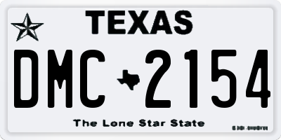 TX license plate DMC2154
