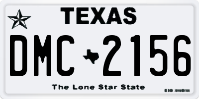 TX license plate DMC2156