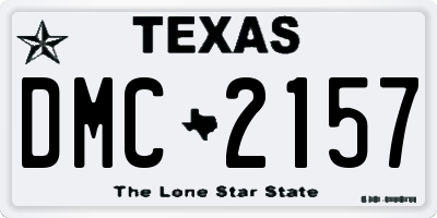 TX license plate DMC2157