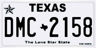 TX license plate DMC2158