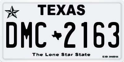 TX license plate DMC2163