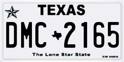 TX license plate DMC2165