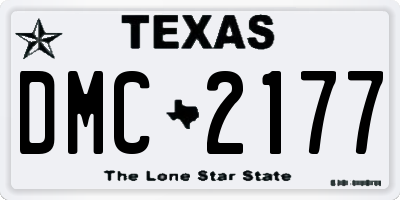 TX license plate DMC2177