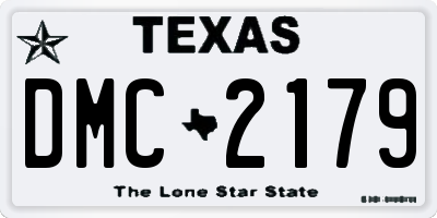 TX license plate DMC2179