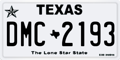 TX license plate DMC2193