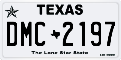 TX license plate DMC2197