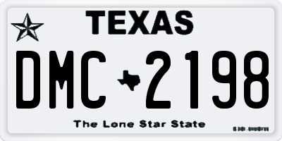 TX license plate DMC2198