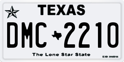 TX license plate DMC2210