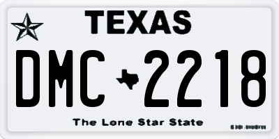 TX license plate DMC2218